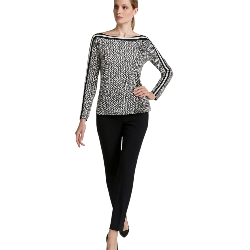 MICHAEL Michael Kors Monochrome Patterned Top. Size P/L